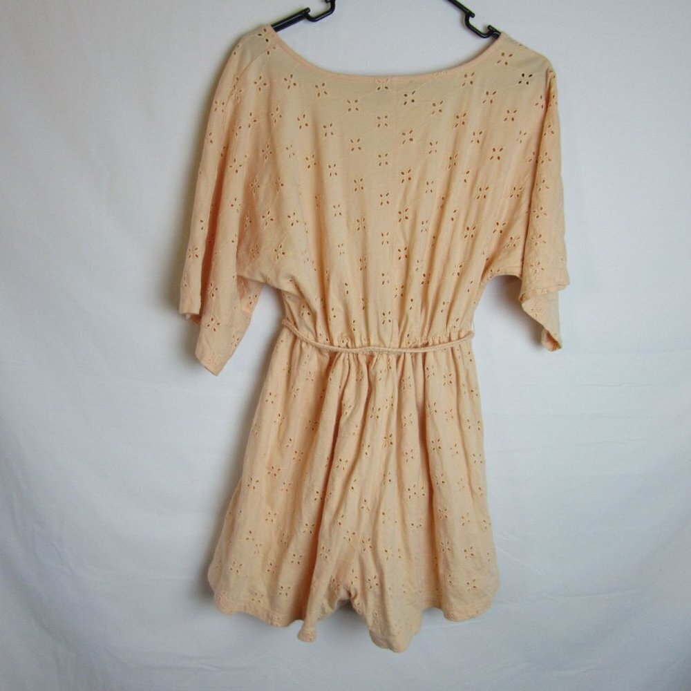 Asos Design Light Orange Floral Embroidered Laser Cut Romper Women's 0 - Picture 8 of 8